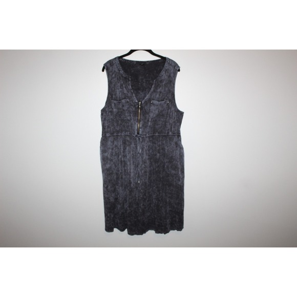 Torrid Mini Challis Zip Front Shirt Dress Tie Dye Gray Plus Size 2 2X Grunge - Picture 2 of 13